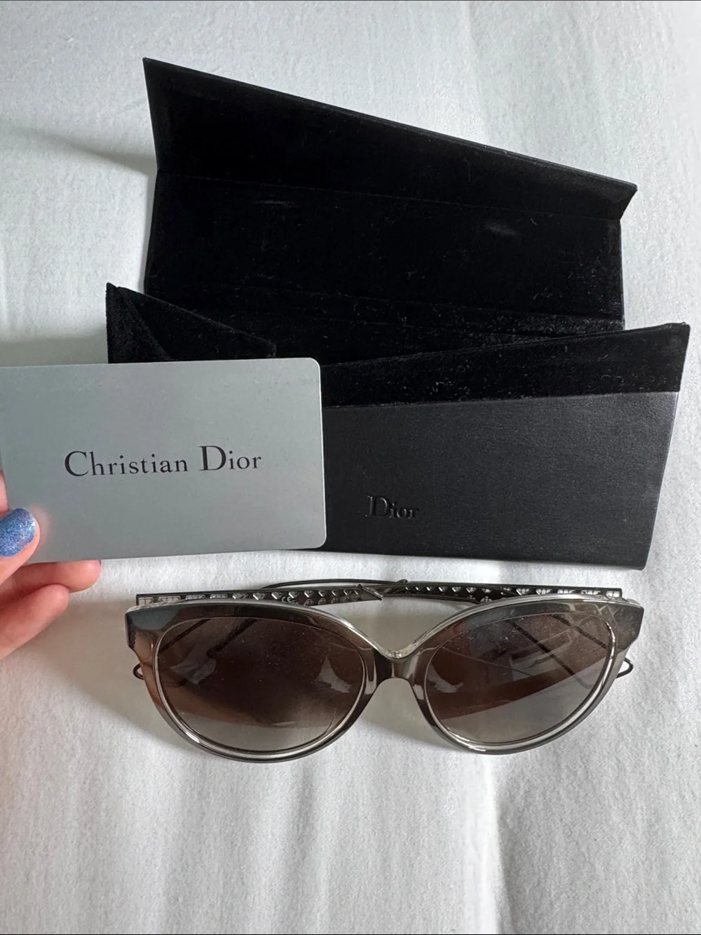 Dior Gray Gradient Round Women's Sunglasses